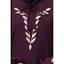 Embroidery abaya with balloon sleeves- Wine